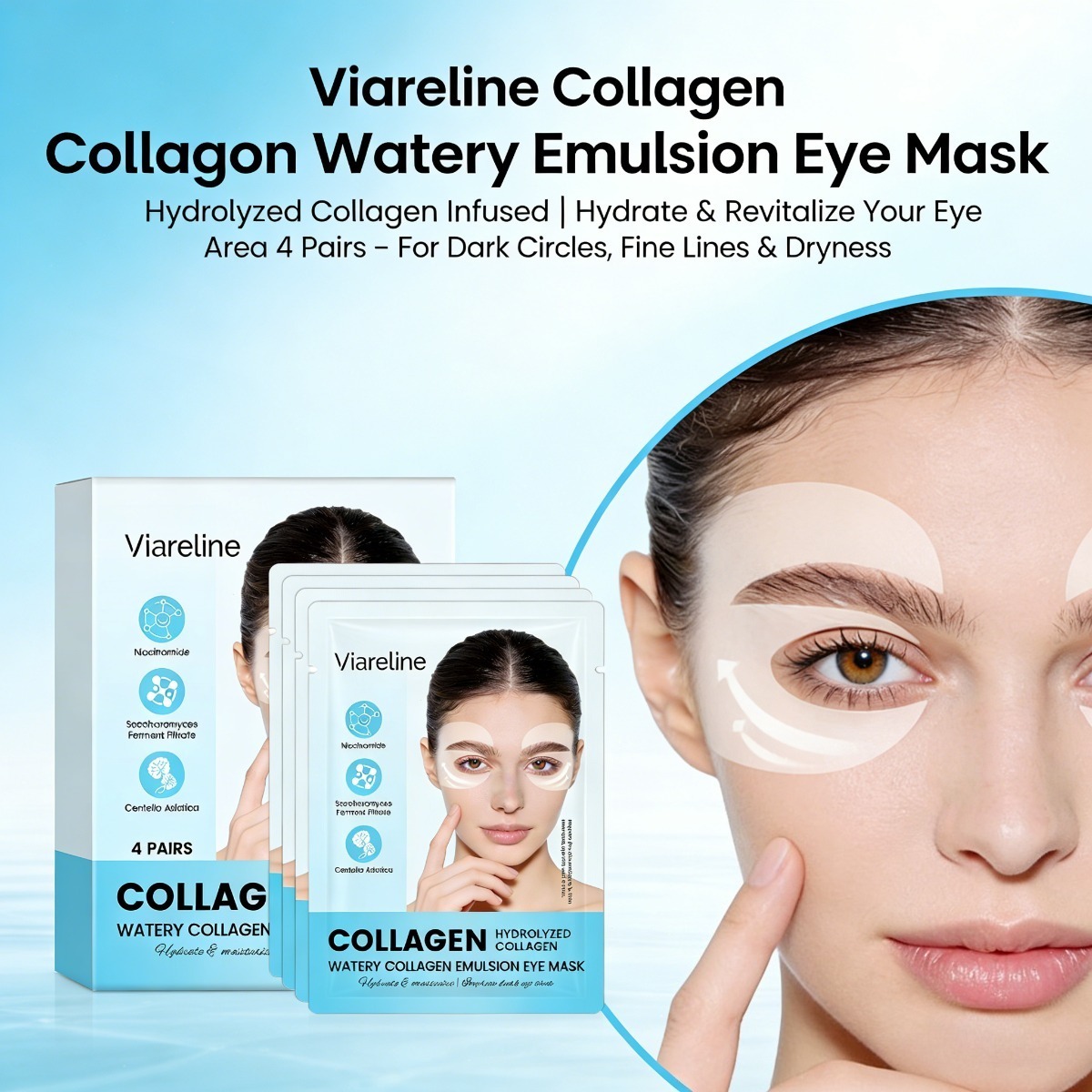 Eye Pad Collagen - Collageen oogpatches verminderen fijne lijntjes, donkere