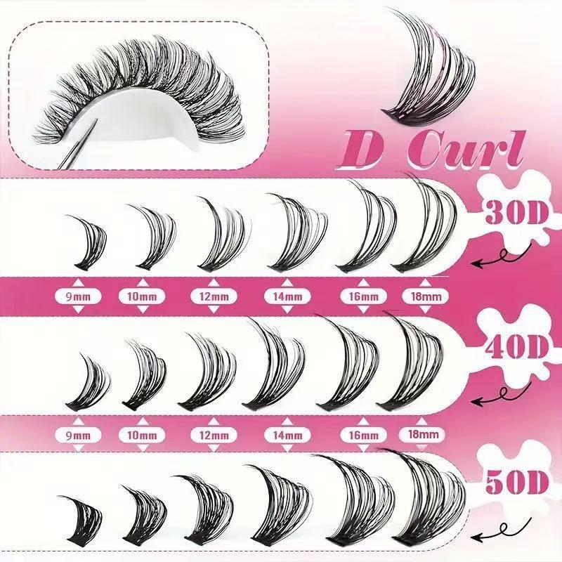 Eyelash Extension Kits - Professionele D Curl Cluster Wimperextensions Kit