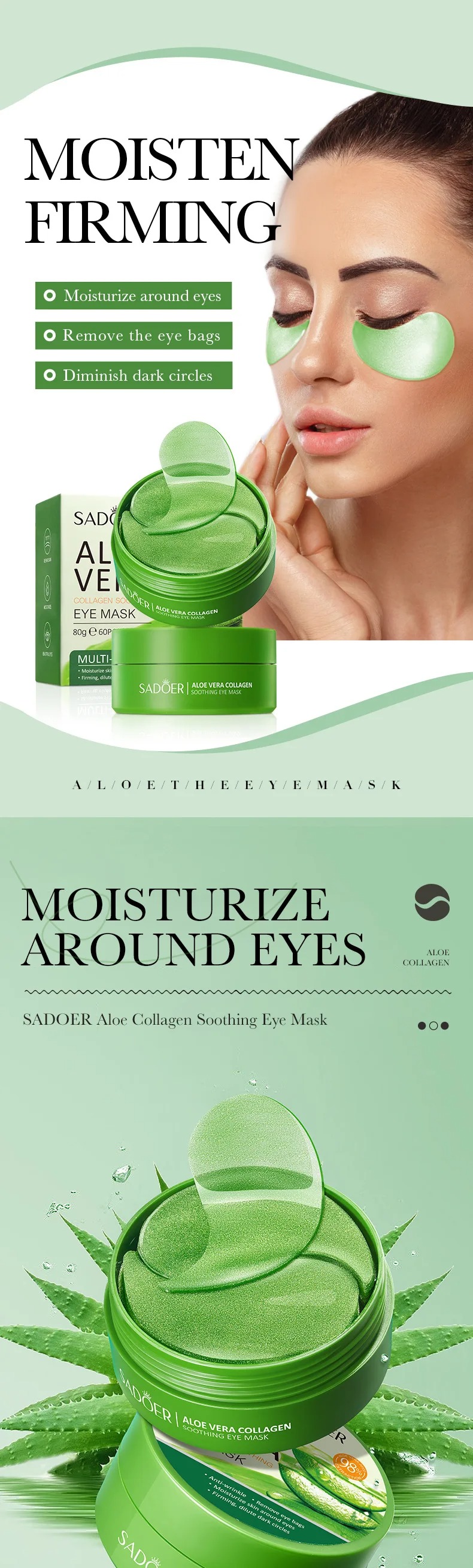 60pcs Aloë Vera Collageen Oogm - Eye Pad Collagen recensie en prijs